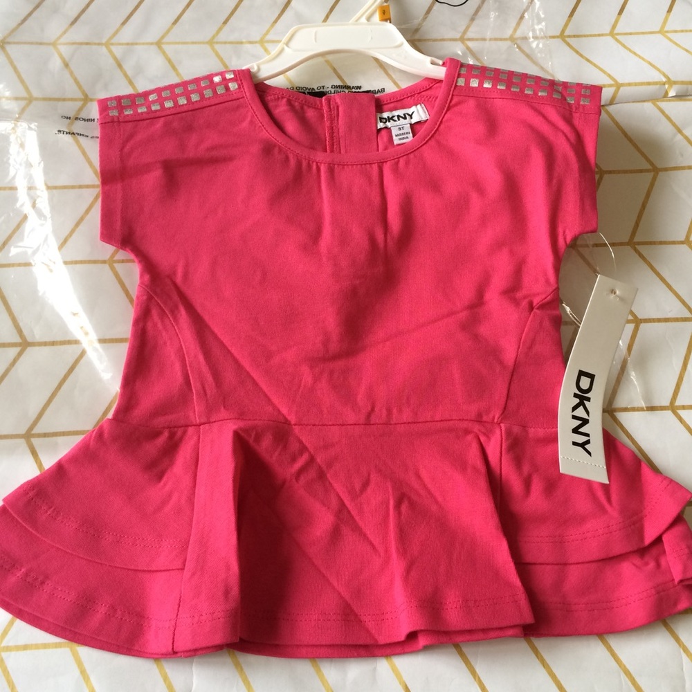 DKNY Girls Peplum Top, 3T